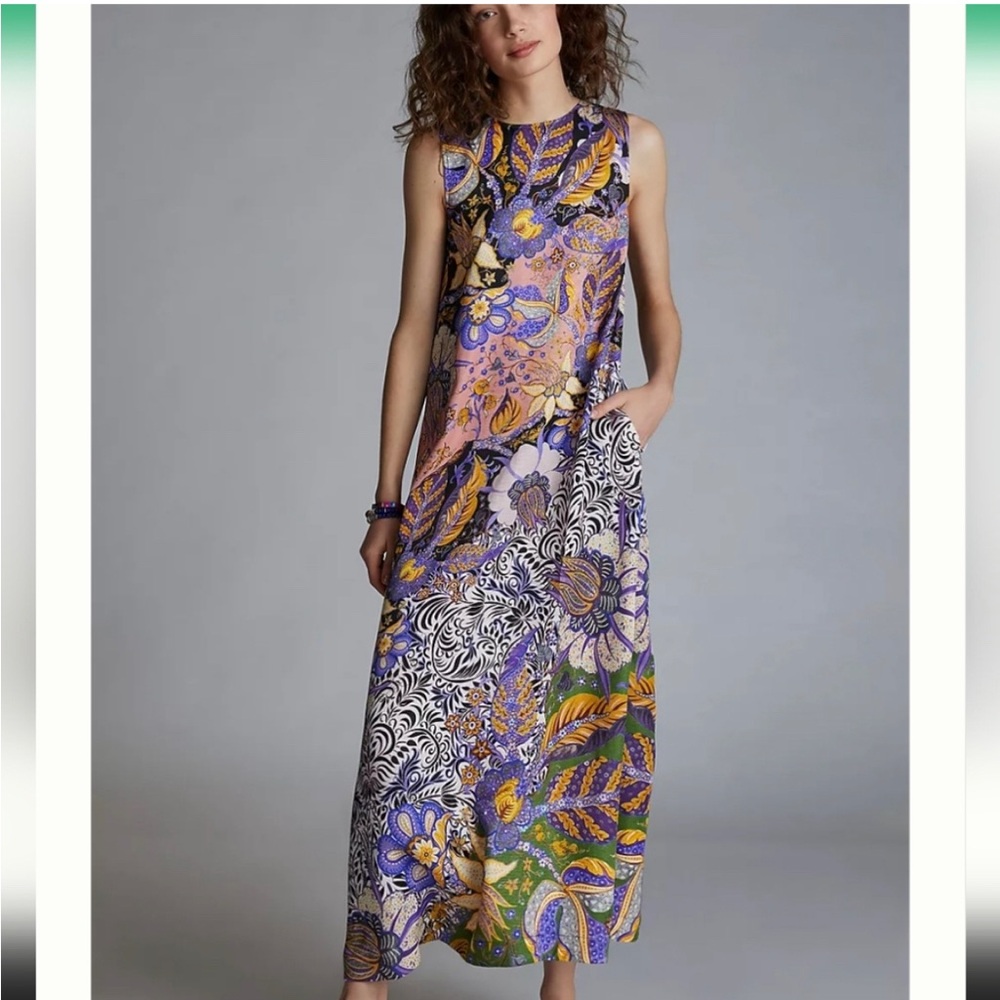 Anthropologie Multicolor Floral Maxi Dress